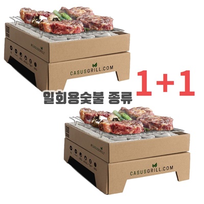 1.일회용 바베큐그릴 휴대용 야외용 캠핑용 석쇠 숯불 화로대 카서스그릴 1+1 총2개, 2개_이미지(imge)입니다.